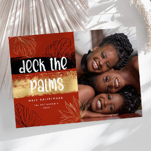 Tarjeta Festiva Foto de Mele Kalikimaka para Decorar las Palmeras