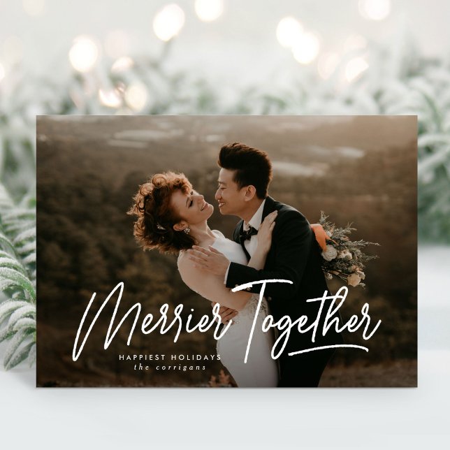 Tarjeta Festiva Foto de Merrier Together Calligraphy (Subido por el creador)