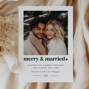 Tarjeta Festiva Foto de Merry and Married Heart