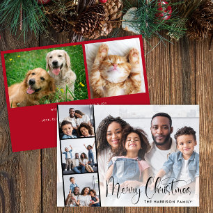 Tarjeta Festiva Foto de Merry Christmas Script