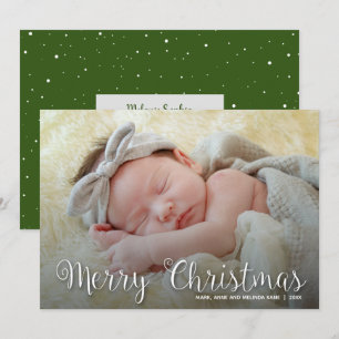 Tarjeta Festiva Foto de Merry Christmas Script