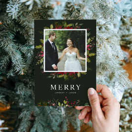 Tarjeta Festiva Foto de Merry Greenery