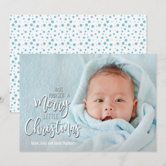 Tarjeta Festiva Foto de Merry Little Navidades (Anverso / Reverso)