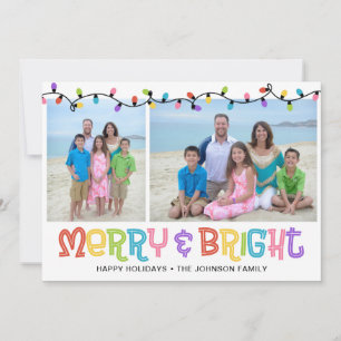 Tarjeta Festiva Foto de Merry y Bright
