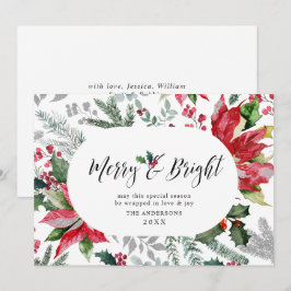 Tarjeta Festiva Foto de Muérdago Navideño Festivo de Nochebuena Po