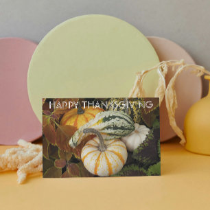 Tarjeta Festiva Foto de naturaleza muerta de calabazas y zapallo d