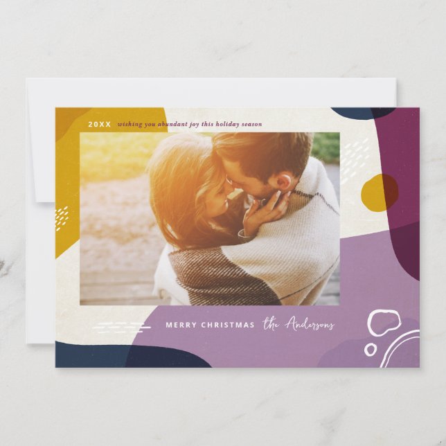 Tarjeta Festiva Foto de Navidades abstractos modernos (Anverso)