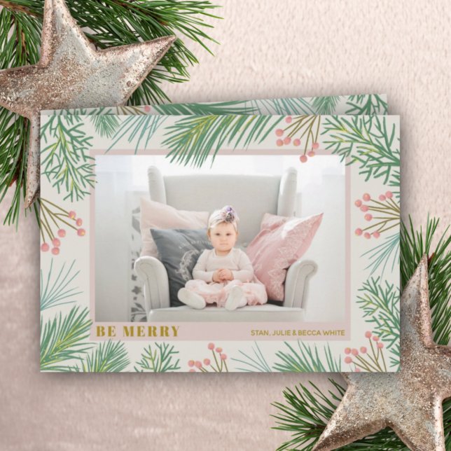 Tarjeta Festiva Foto de Navidades de Berries Pines (Subido por el creador)