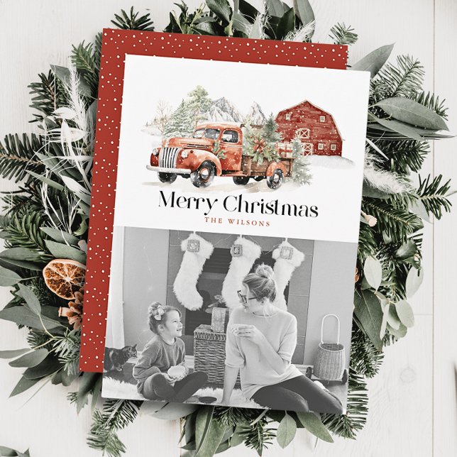 Tarjeta Festiva Foto de Navidades de camiones de la Granja Roja Vi (Subido por el creador)