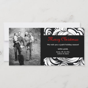 Tarjeta Festiva Foto de Navidades de Damask de 311 años