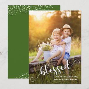 Tarjeta Festiva Foto de Navidades de guiones bendecidos