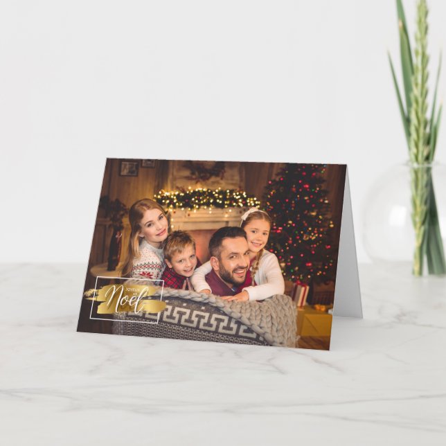 Tarjeta Festiva Foto de Navidades de Joyeux Noel (Anverso)