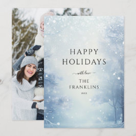 Tarjeta Festiva Foto de Navidades de los bosques de Winter Wonderl