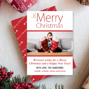 Tarjeta Festiva Foto de Navidades de los deseos más cálidos