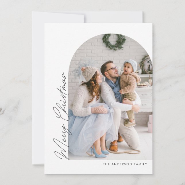 Tarjeta Festiva Foto de Navidades de máquinas de escribir minimali (Anverso)