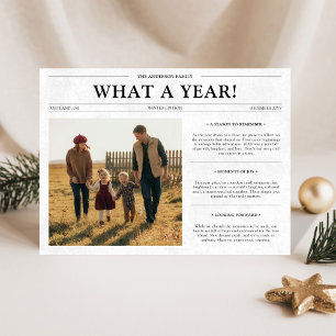 Tarjeta Festiva Foto de Navidades de Mascotas de periódico de un a