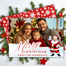 Tarjeta Festiva Foto de Navidades de Nieve de mediados de siglo