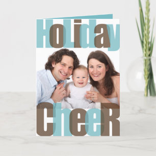 Tarjeta Festiva Foto de Navidades de overlay azul Cheer