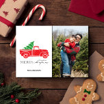 Tarjeta Festiva Foto de Navidades de países rusos publicada<br><div class="desc">Rústico camión de campo con tarjeta de vacaciones de foto de árbol de Navidad. Personalizar con nombres y foto. Esta carta de Navidades se revierte para machacar en la parte posterior.</div>