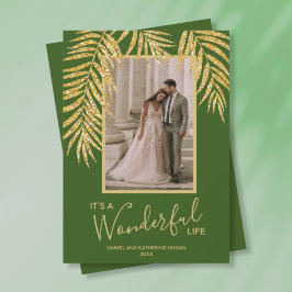 Tarjeta Festiva Foto de Navidades de palmeras tropicales