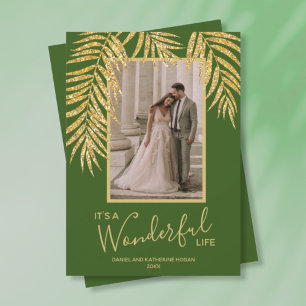Tarjeta Festiva Foto de Navidades de palmeras tropicales