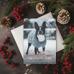 Tarjeta Festiva Foto de Navidades de perros pequeños Yelper de San<br><div class="desc">Navidades divertidos Doggy pun; perfecto para tu cachorro; elige un trozo y un tipo de papel,  agrega un mensaje o más fotos al fondo si lo deseas.</div>