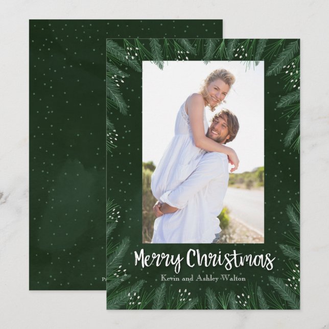 Tarjeta Festiva Foto de Navidades de Pines Brands (Anverso / Reverso)