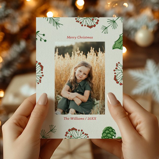 Tarjeta Festiva Foto de Navidades de pino mistletoe de mano de est (Subido por el creador)