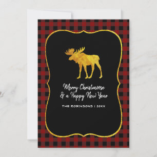 Tarjeta Festiva Foto de Navidades de Relieve metalizado de Buffalo