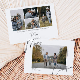 Tarjeta Festiva Foto de Navidades de retrato caligráfico de guión