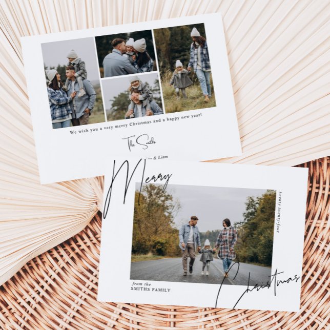 Tarjeta Festiva Foto de Navidades de retrato caligráfico de guión (Subido por el creador)