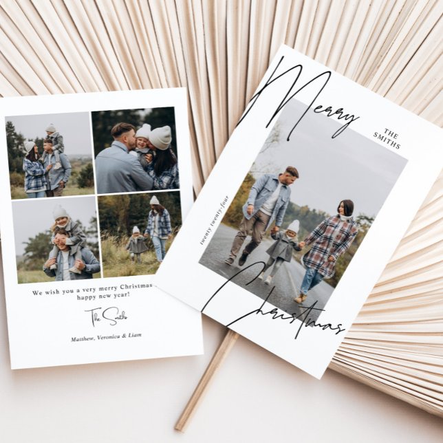 Tarjeta Festiva Foto de Navidades de retrato caligráfico de guión (Subido por el creador)