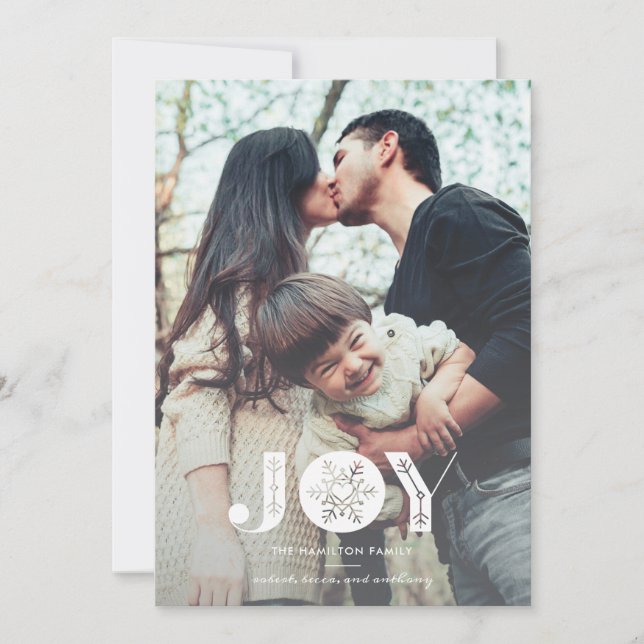 Tarjeta Festiva Foto de Navidades de sangre completa de la alegría (Anverso)