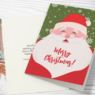 Tarjeta Festiva Foto de Navidades de Santa Gráfica Cute