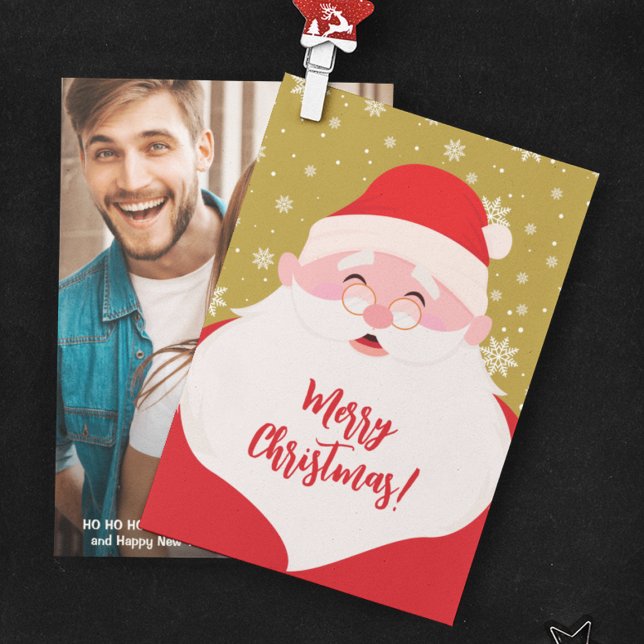 Tarjeta Festiva Foto de Navidades de Santa Gráfica Cute (Subido por el creador)