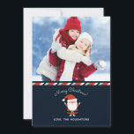 Tarjeta Festiva Foto de Navidades de Santa Slaus<br><div class="desc">Un ilustracion moderno y bonito de un Santa decora esta carta con las palabras Feliz Navidad. Usa tu foto favorita para hacer un recuerdo único y moderno de Feliz Navidad. Diseñado para ti por Blackberry Boulevard.</div>