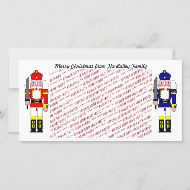 Tarjeta Festiva Foto de Navidades de soldados desnudistas (Anverso)