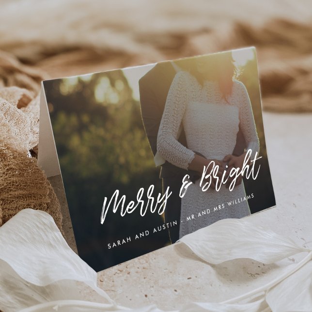 Tarjeta Festiva Foto de Navidades de tipografía moderna brillante  (Subido por el creador)