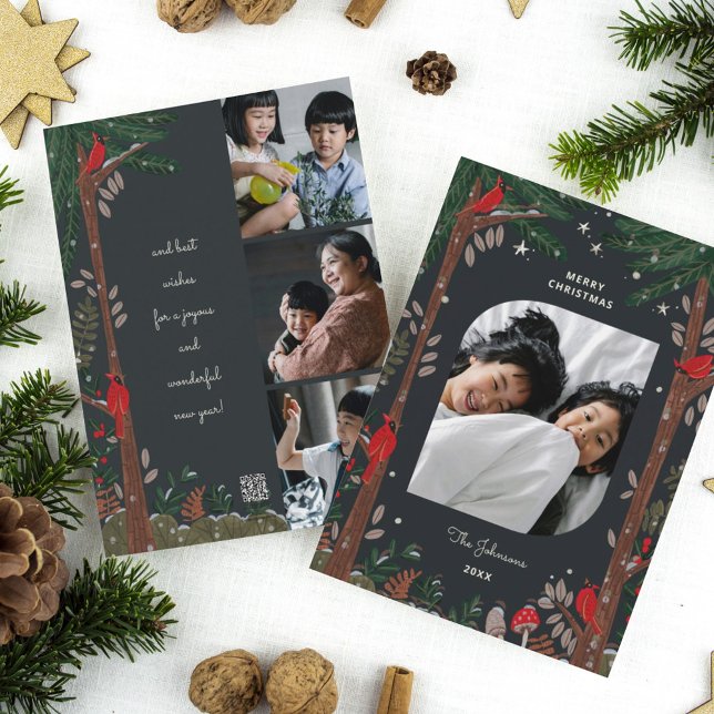 Tarjeta Festiva Foto de Navidades de vacaciones del cardenal rojo (Subido por el creador)