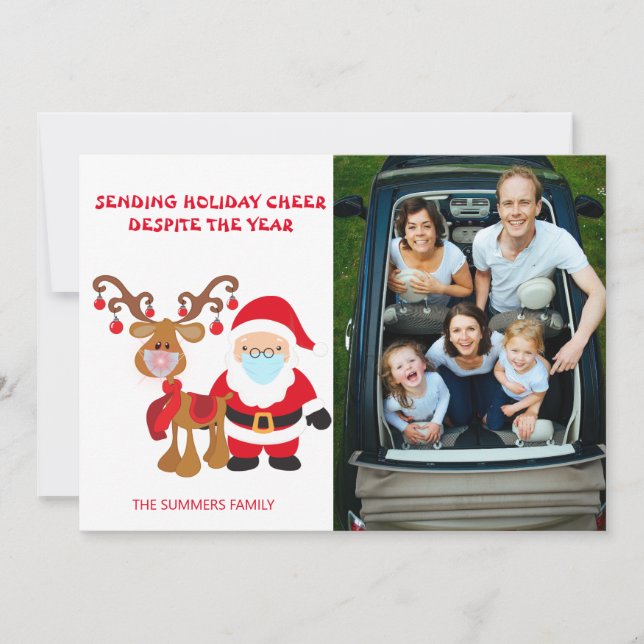 Tarjeta Festiva Foto de Navidades del feriado de 2021 (Anverso)