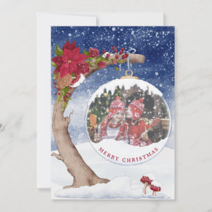 Tarjeta Festiva Foto de Navidades del Globe de nieve