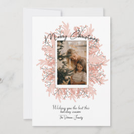 Tarjeta Festiva Foto de Navidades del marco de la guirnalda Boho