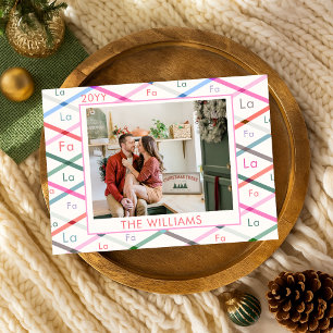Tarjeta Festiva Foto de Navidades del patrón revisado de Falala Pa
