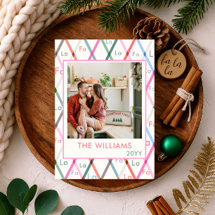Tarjeta Festiva Foto de Navidades del patrón revisado de Falala Pa