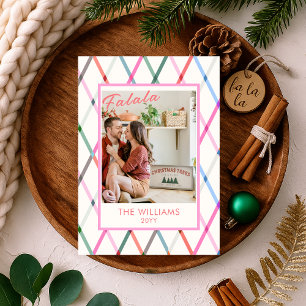 Tarjeta Festiva Foto de Navidades del patrón revisado de Falala Pa