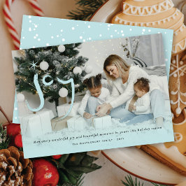 Tarjeta Festiva Foto de Navidades estrellas de caligrafía de alegr