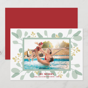 Tarjeta Festiva Foto de Navidades Eucalyptus