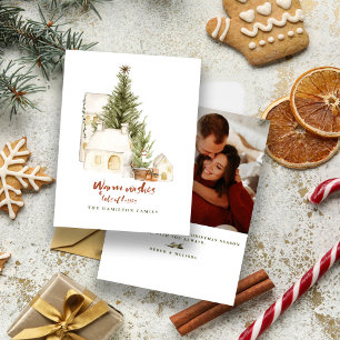 Tarjeta Festiva Foto de Navidades familiares modernos de época