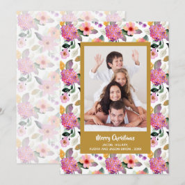 Tarjeta Festiva Foto de Navidades florales