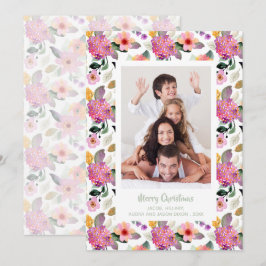 Tarjeta Festiva Foto de Navidades florales